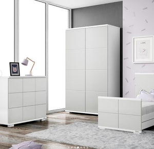 Trama Cot Bed Chocolate With Drawer, Solid Pine Luxury Crib