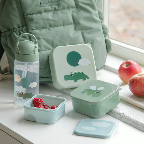 Done By Deer Straw Bottle Happy Clouds Green Kids Cup