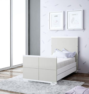 Trama Cot Bed Chocolate With Drawer, Solid Pine Luxury Crib