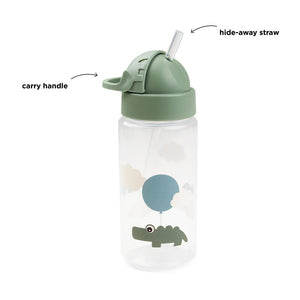 Done By Deer Straw Bottle Happy Clouds Green Kids Cup