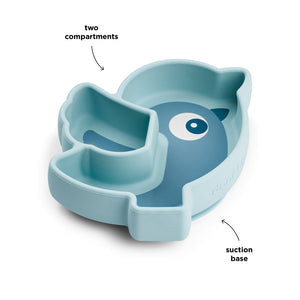 Done By Deer Silicone Stick & Stay Snack Plate Birdee Blue