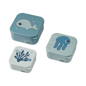Done By Deer Snack box set 3 pcs Sea friends Blue