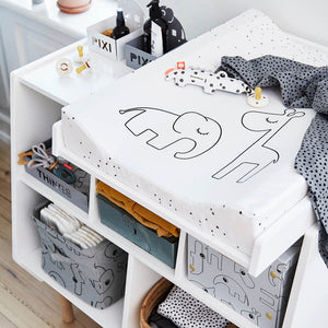 Done By Deer Changing Pad Dreamy Dots White, Water-Repellent Nursery Mat