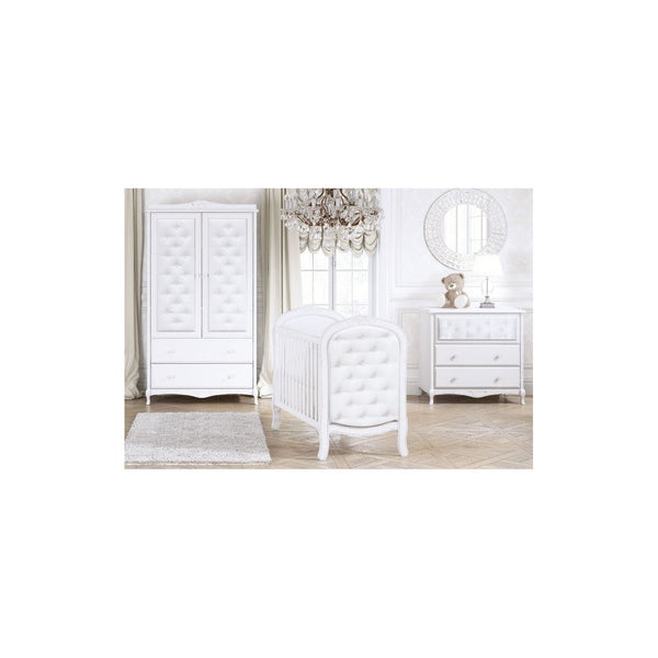 Trama Cot Bed Classic White Solid Pine Luxury Crib