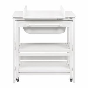 Quax Smart Changing Table With Bath White, Mobile Nursery Unit