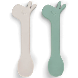 Done By Deer Silicone spoon 2-pack green