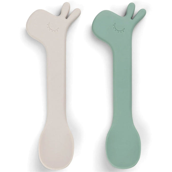 Done By Deer Silicone spoon 2-pack green