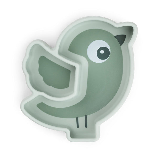 Done by deer Silicone Stick&Stay snack plate Birdee Green