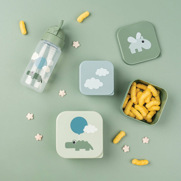 Done By Deer Straw Bottle Happy Clouds Green Kids Cup
