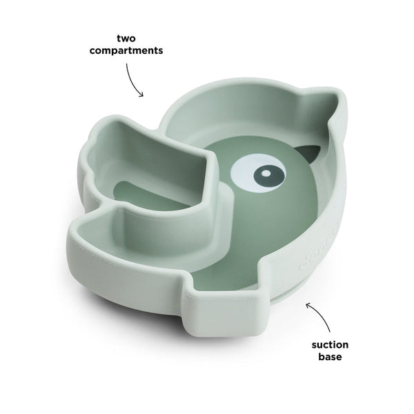 Done By Deer Silicone Stick & Stay Snack Plate Green