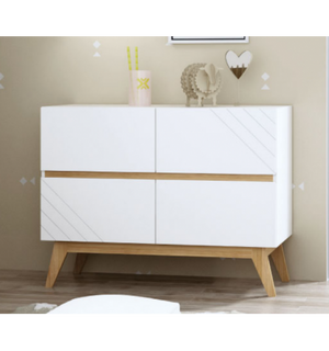 Trama Chest Of Drawers Nuova White and Natural wood