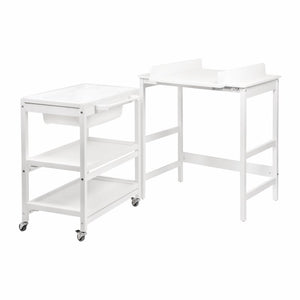 Quax Smart Changing Table With Bath White, Mobile Nursery Unit