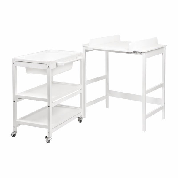 Quax Smart Changing Table With Bath White, Mobile Nursery Unit