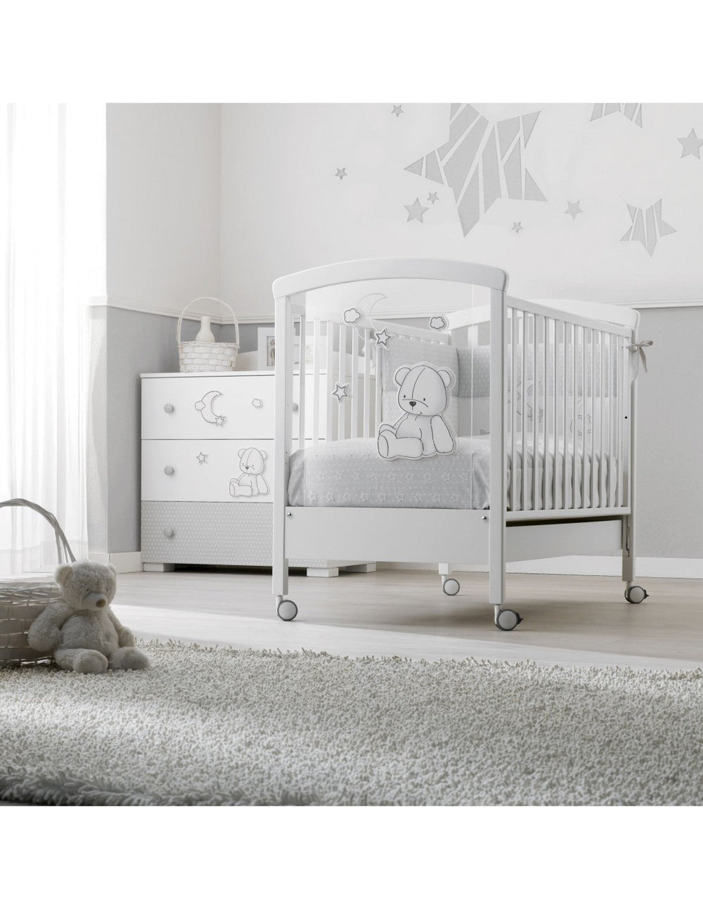 Erbesi Stella Magic Crib White Grey