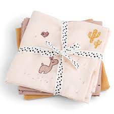 DONE BY DEER BURP CLOTH 3 PACK GOTS LALEE POWDER