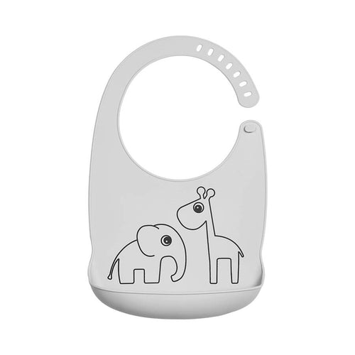 Done By Deer Silicone bib Deer friends Grey