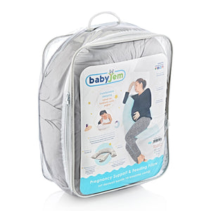 Babyjem Pregnancy Back Support & Feeding Pillow Grey