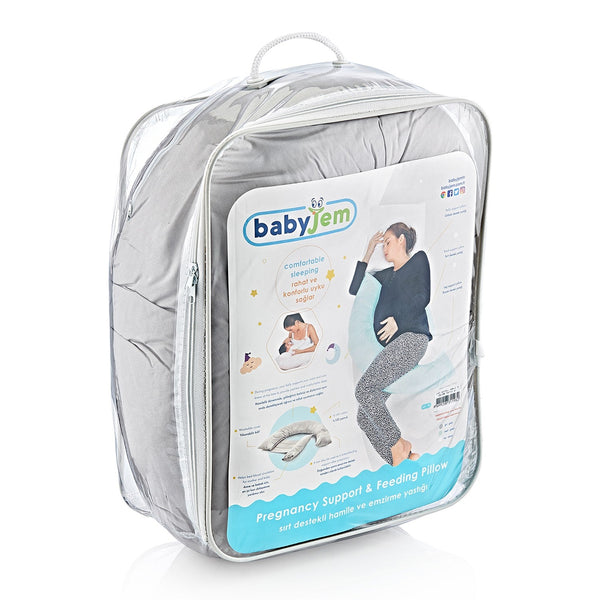 Babyjem Pregnancy Back Support & Feeding Pillow Grey