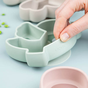 Done By Deer Silicone Stick & Stay Snack Plate Green