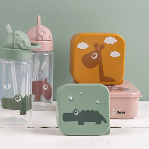 Done By Deer Straw Bottle Croco Green Leakproof Kids Cup
