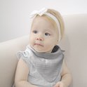 Babyjem Muslin Bib With Teether, Bandana Style, Grey