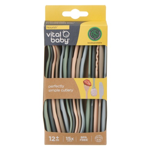 Vital Baby Perfectly Simple Toddler Cutlery Set | BPA-Free Fork, Spoon & Knife Set
