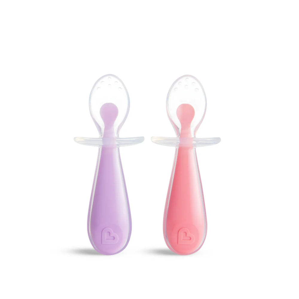 Munchkin Gentle Scoop Silicone Training Spoons 2 Pack – Pink & Purple