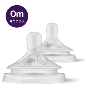 avent 2 natural teats first flow 1 hole - 0m+ 961/02