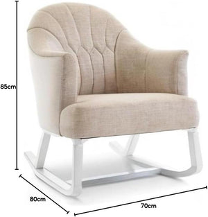 Miila Rocking Sofa Oatmeal Beige Wooden Glider Chair