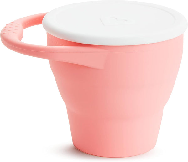 Munchkin C’est Silicone! Collapsible Snack Catcher with Lid Toddler Food Cup