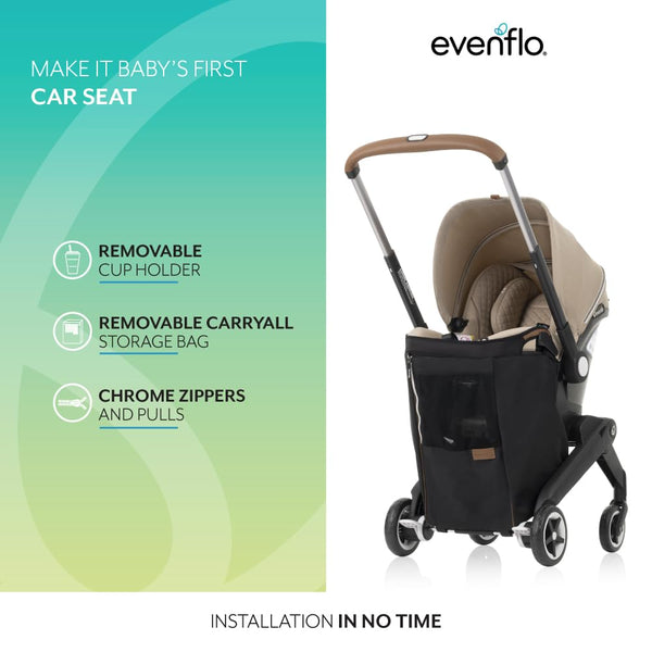 Evenflo® Shyft™ DualRide™ Infant Car Seat - Stroller Combo with Carryall Storage Champagne