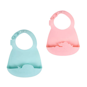 Plastimyr Tasty Bib Set Pink Turquoise 2 Pack