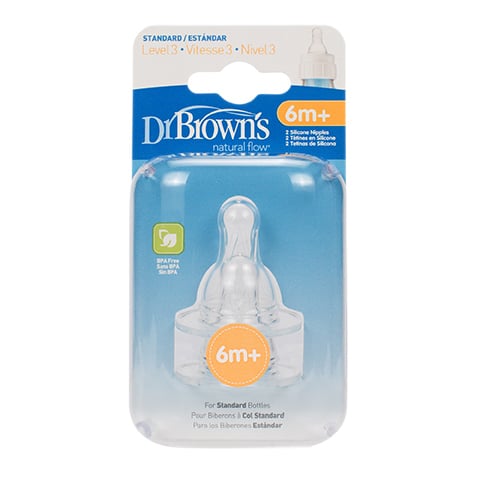 Dr. Browns 6M+ Nipple Medium-Fast Flow Anti-Colic