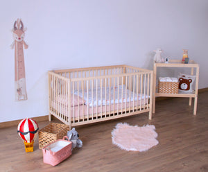 Kukka Natural Wood 2-Level Crib 70x140 Cm