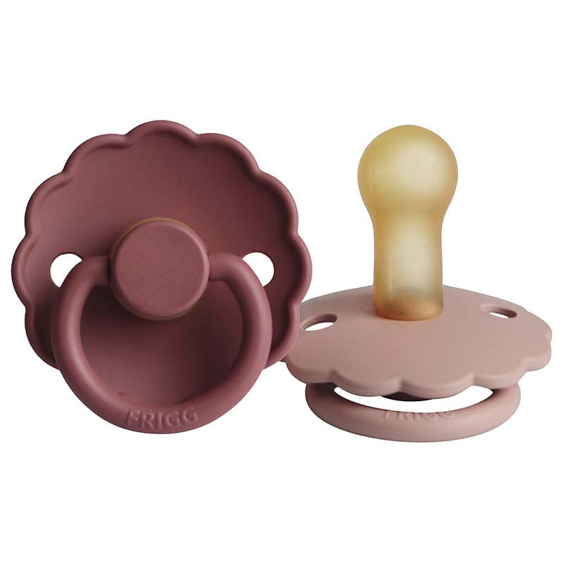 Frigg Daisy Latex Pacifer 0-6M 2-Pack Blush/Woodchuck