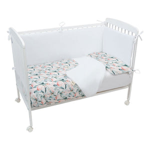 BIMBIDREAMS NORDIC/BUMPER/PILLOW FLAMINGO WHITE