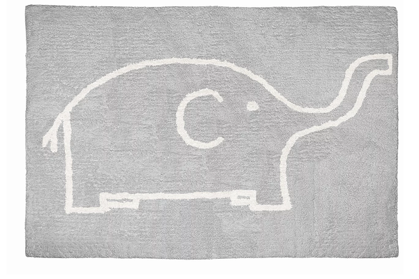 Aratextil 100% Cotton Washable Rug Elephant Gris