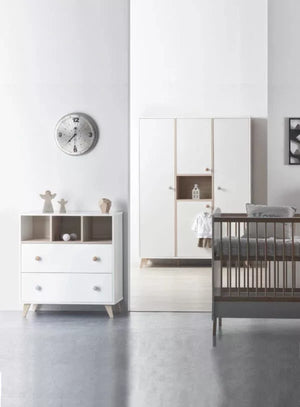 Faktum Colette Large Three-piece Wardrobe – White & Sonoma Oak, Soft-Close Doors