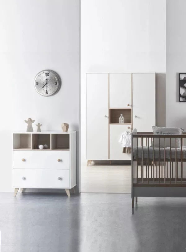 Faktum Colette Large Three-piece Wardrobe – White & Sonoma Oak, Soft-Close Doors