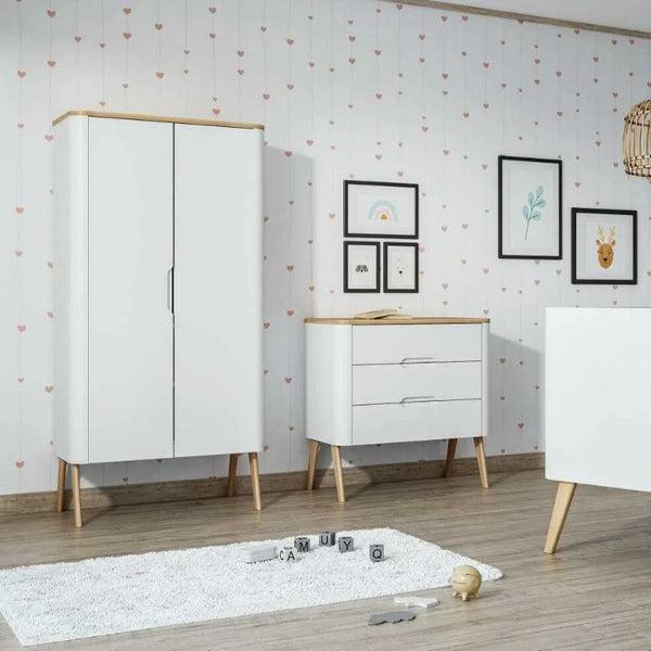 Trama Round 2-Door Wardrobe – Matte White