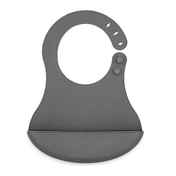 Baby Jem Mini Silicon Bib Grey, Adjustable, BPA-Free
