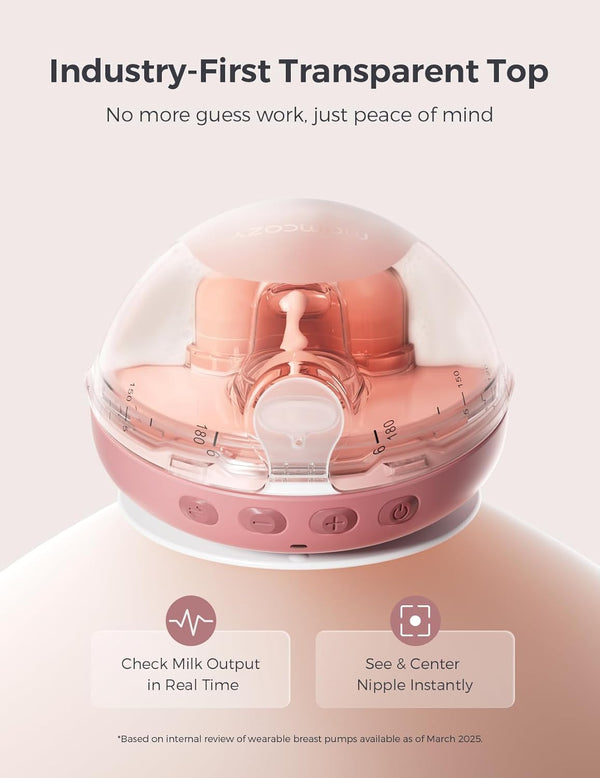 Momcozy Air 1 Wearable Breast Pump - Ultra-Slim Smart Hands-Free Pump with Wireless Charging Case
