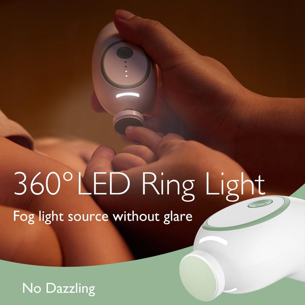 Momcozy Rechargeable Electric Baby Nail File – 7-in-1 Silent Trimmer with LED Night Light