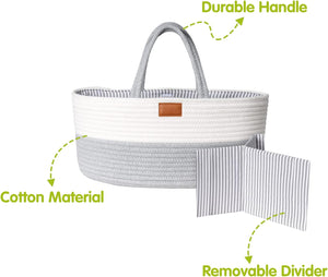 Little Baby - Baby Diaper Caddy Organizer – Cotton Rope Basket for Baby