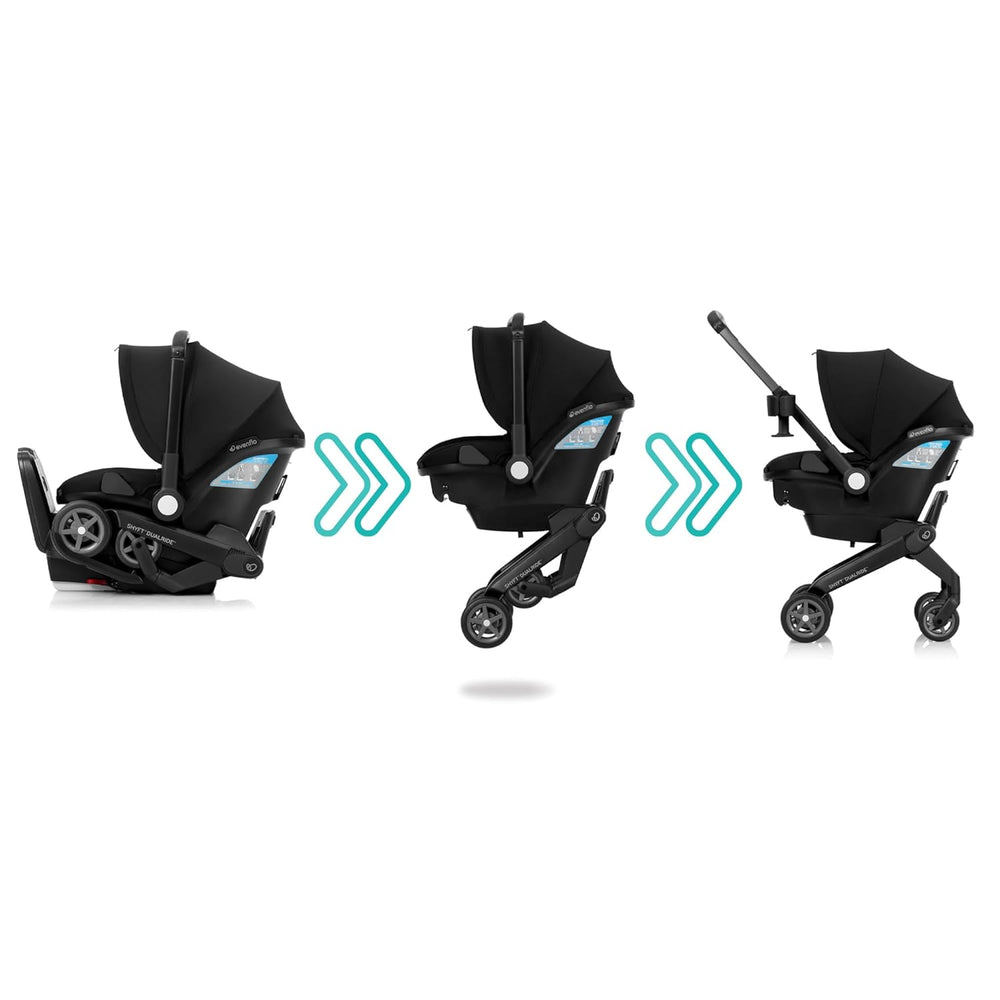 Evenflo® Shyft™ DualRide™ Infant Car Seat - Stroller Combo with Carryall Storage Beaufort Black