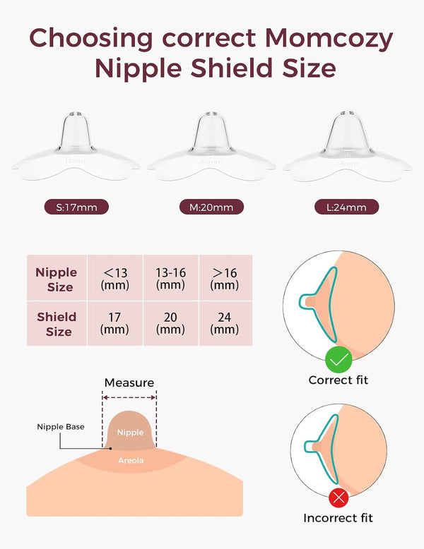 Momcozy Breastfeeding Nipple Shields with Storage Case – Soft Silicone Nursing Shields