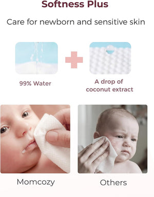Momcozy Baby Wipes 99% Water Based, Unscented & Hypoallergenic