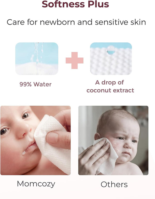 Momcozy Baby Wipes 99% Water Based, Unscented & Hypoallergenic