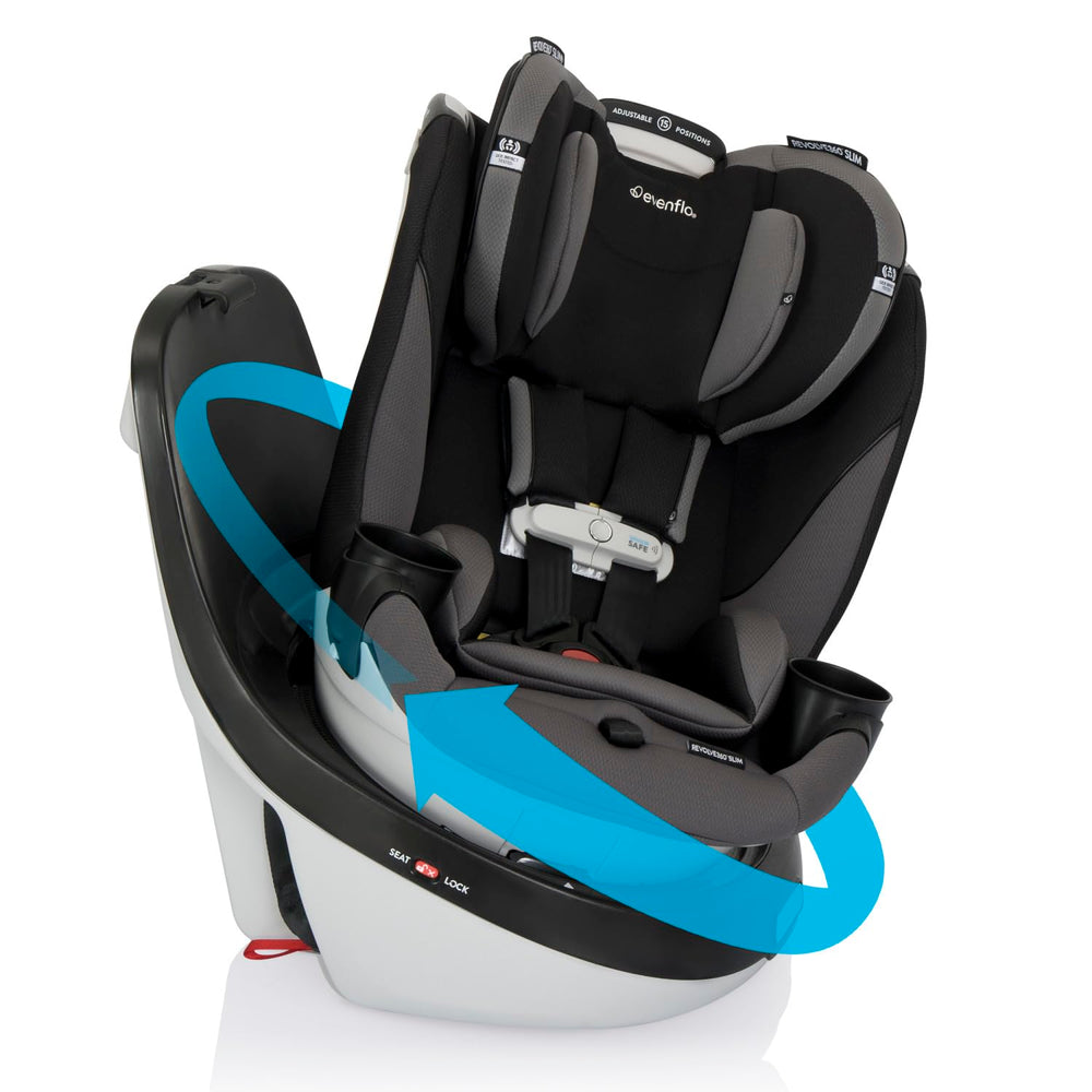 Evenflo® Revolve360™ Slim 2-in-1 Rotational Car Seat with SensorSafe™ obsidian black