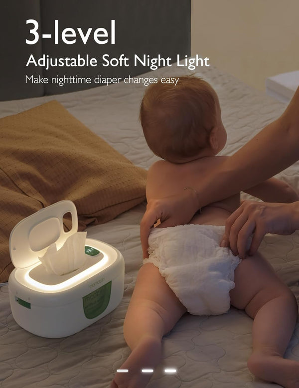 Momcozy Smart Baby Wipe Warmer – Top-Heating Dispenser with Built-in Night Light